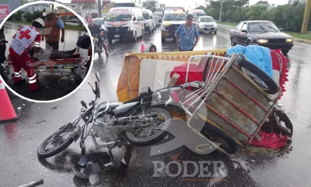 Motociclista Termina En El Hospital Al Ser Colisionado Por Una Urvan