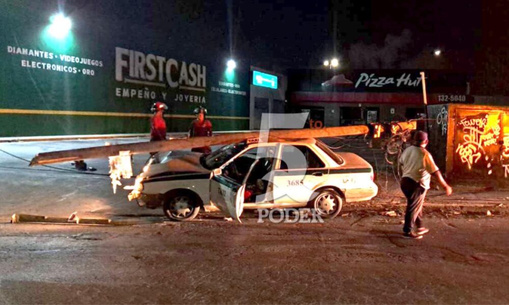 Taxista Choca Y Derriba Un Poste De Telmex En La Sm En Canc N To