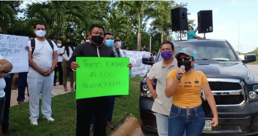 Trabajadores se manifiestan frente al hotel Hard Rock Riviera Maya | 5to  Poder